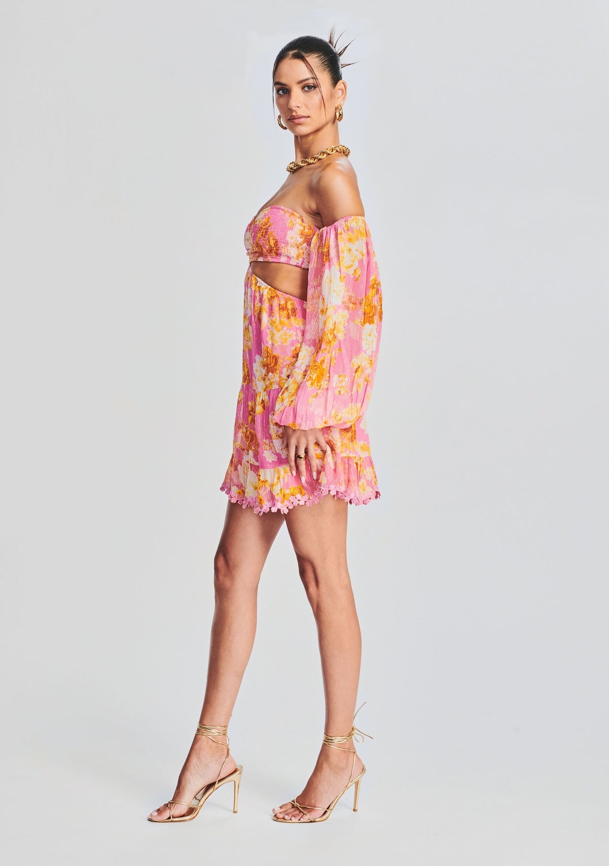 Auril Pink Short Dress