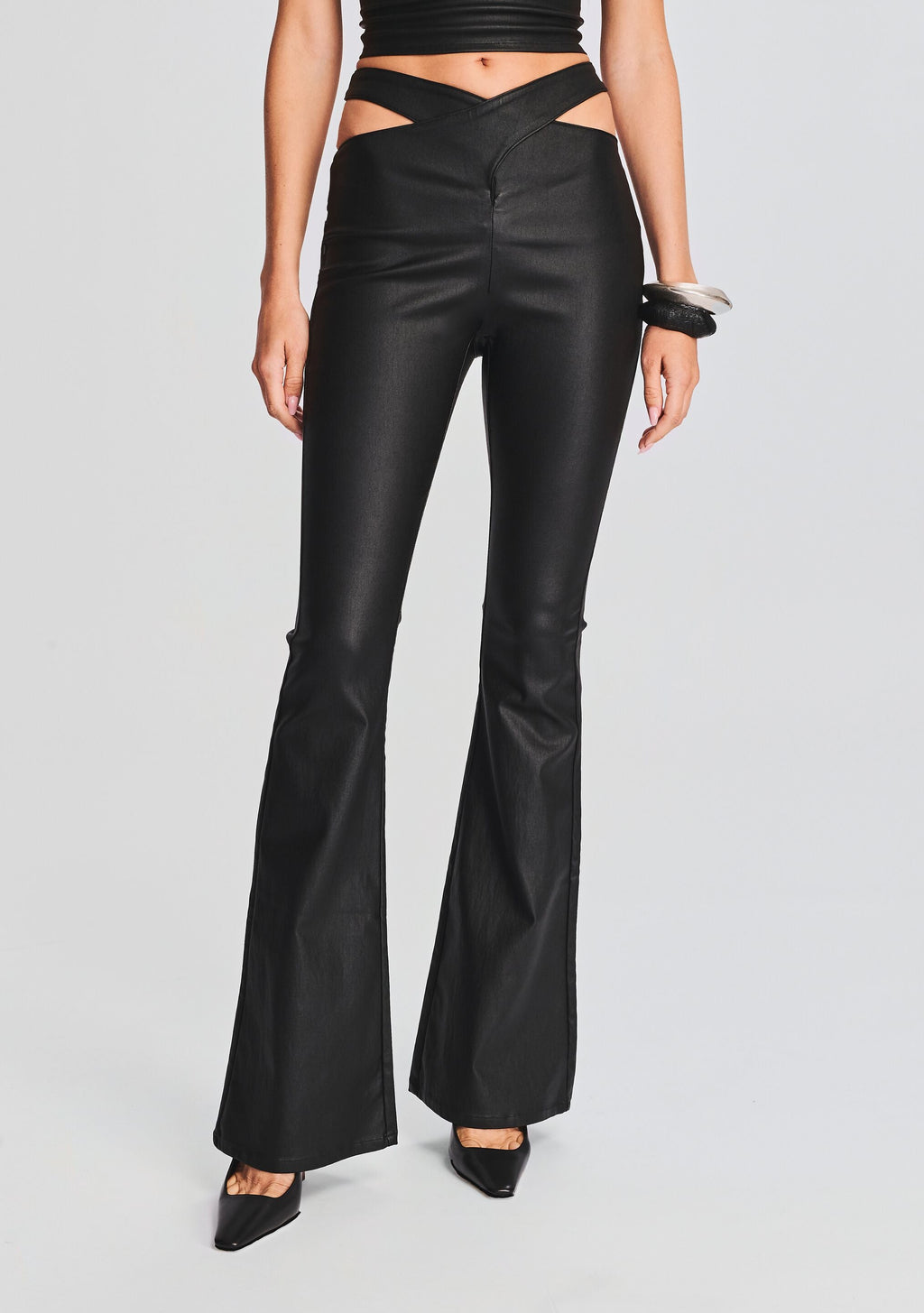 Sloane Coated Denim Flare Jean