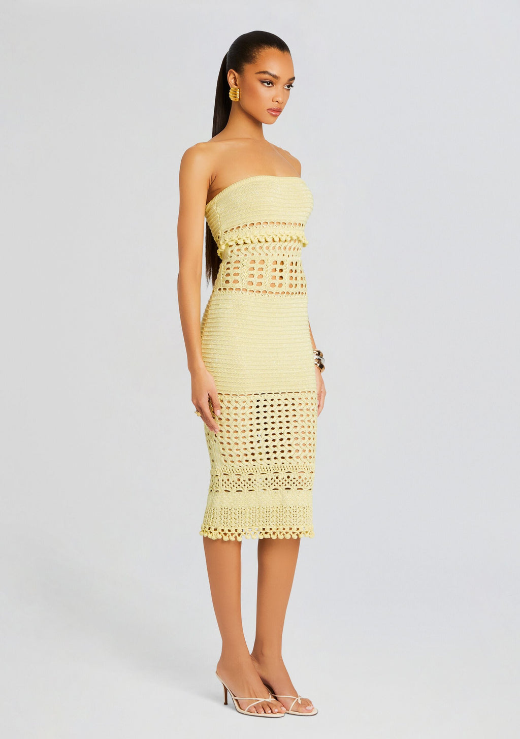 Caroline Metallic Crochet Dress