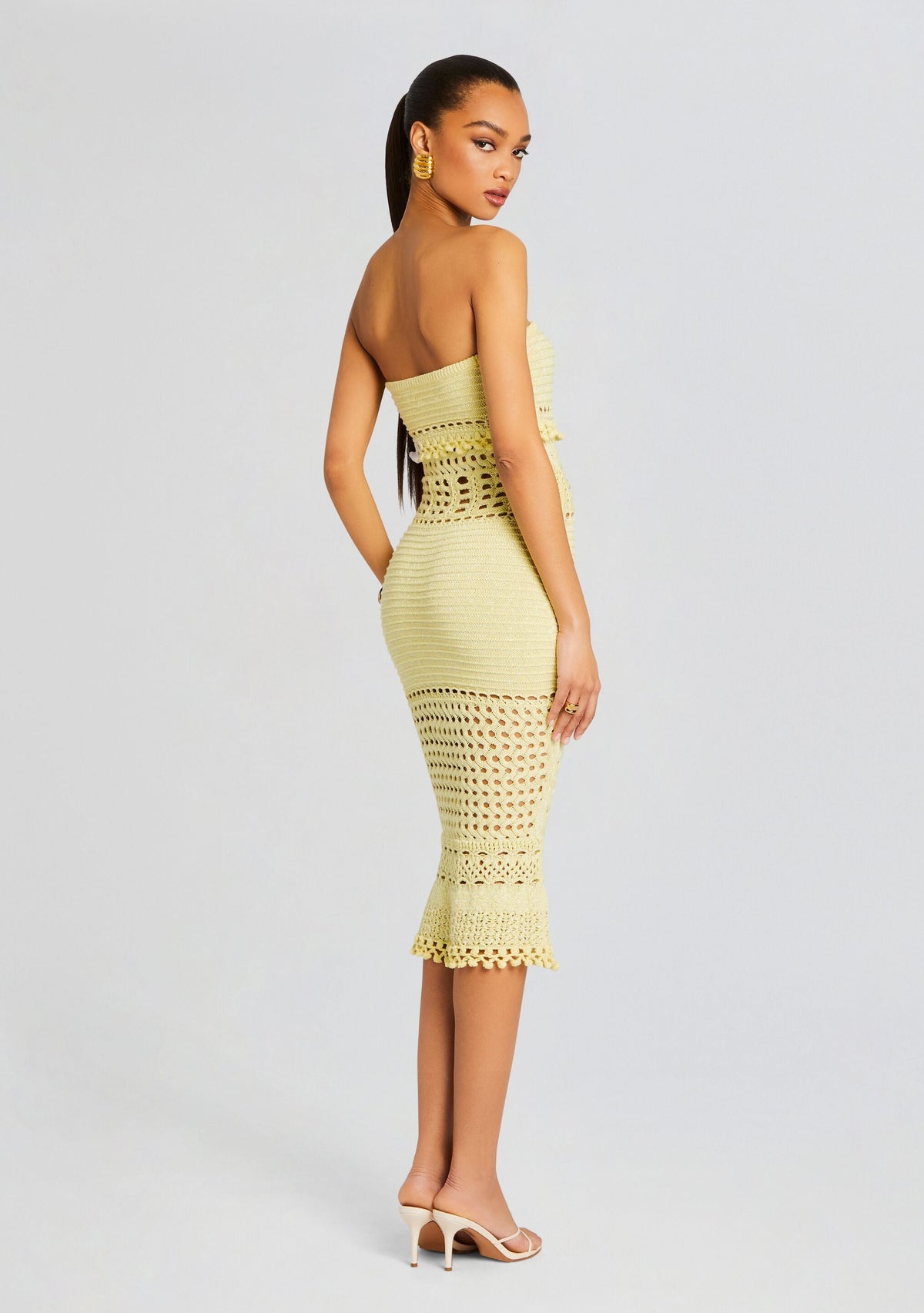 Caroline Metallic Crochet Dress