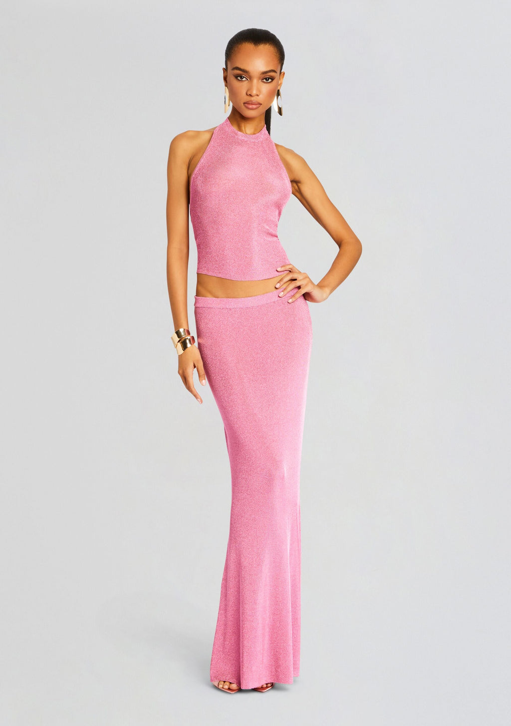 Harmony Metallic Knit Skirt