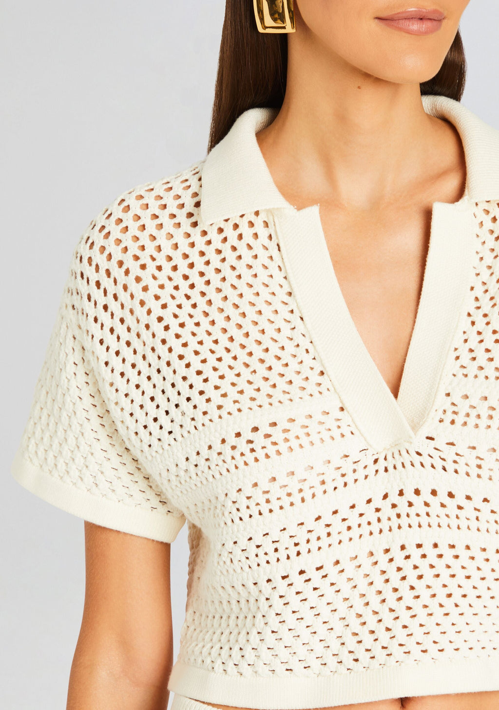 Nani Crochet Crop Polo