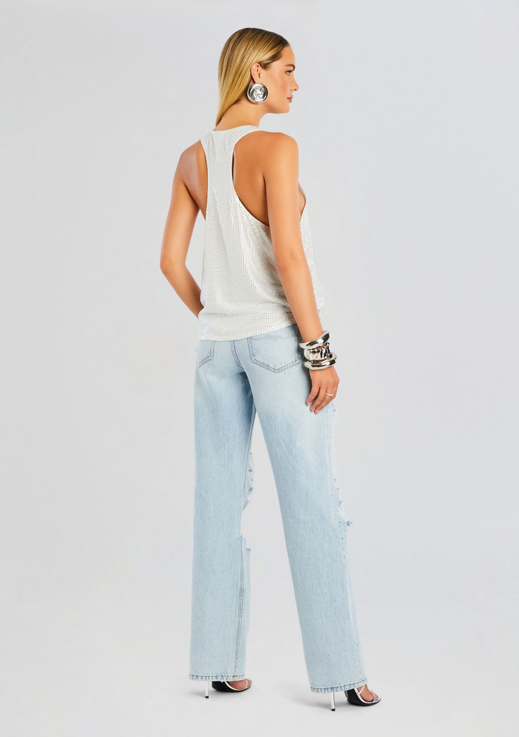 Sunny Mid Rise Distressed Boyfriend Jean