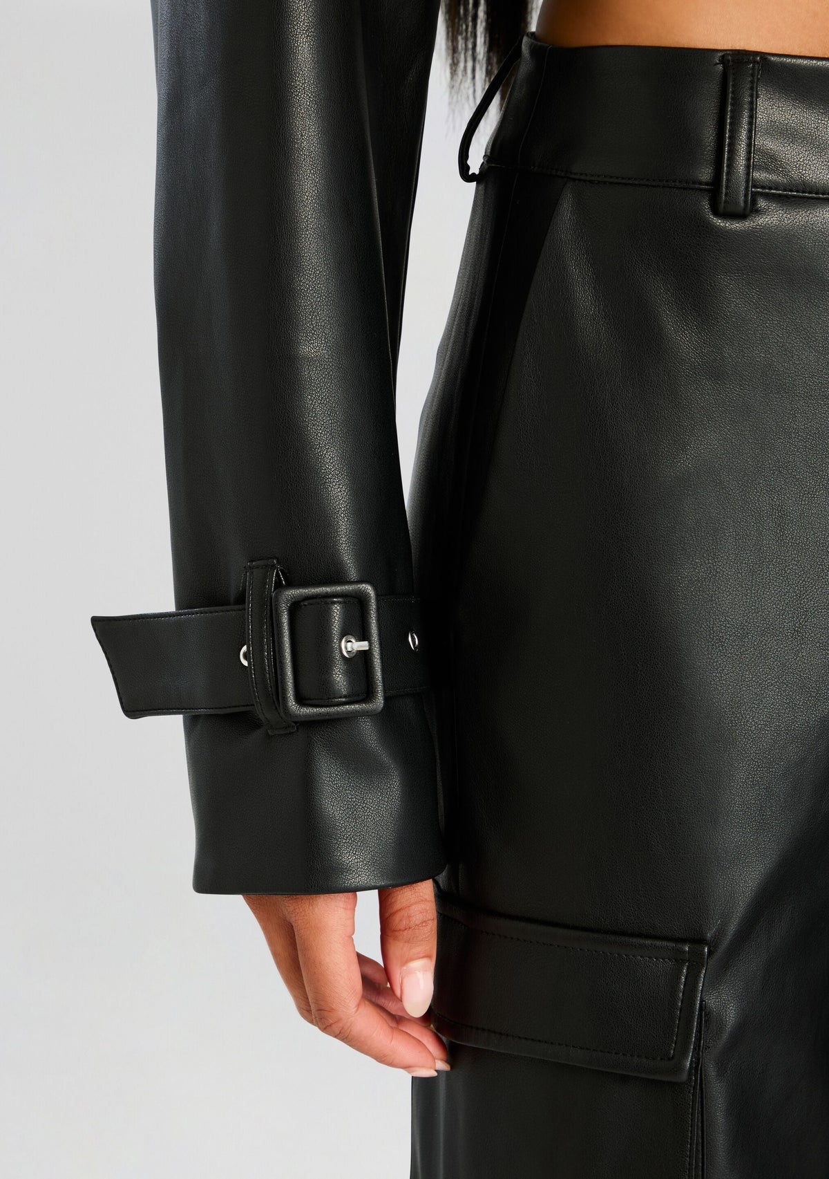 Koda Vegan Leather Cropped Trench