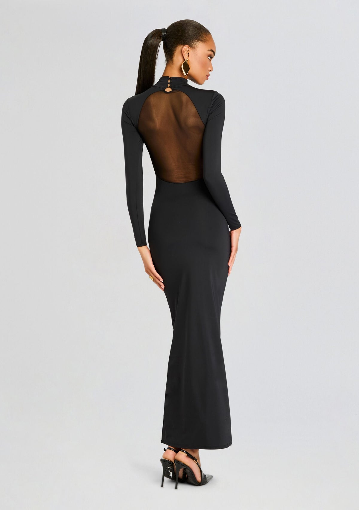 Krystal Maxi Dress with Mesh Paneling
