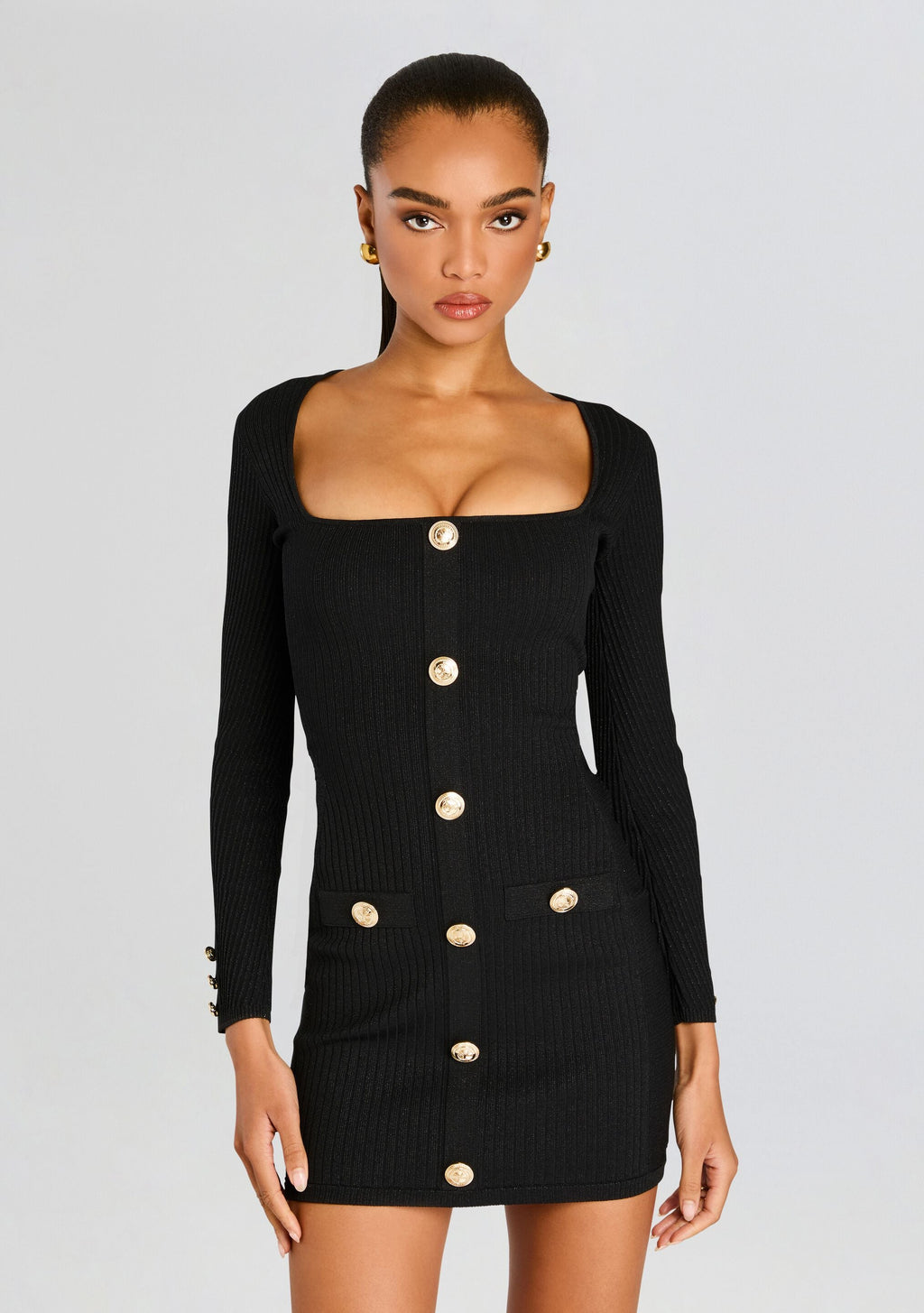 Thea Metallic Rib Knit Dress