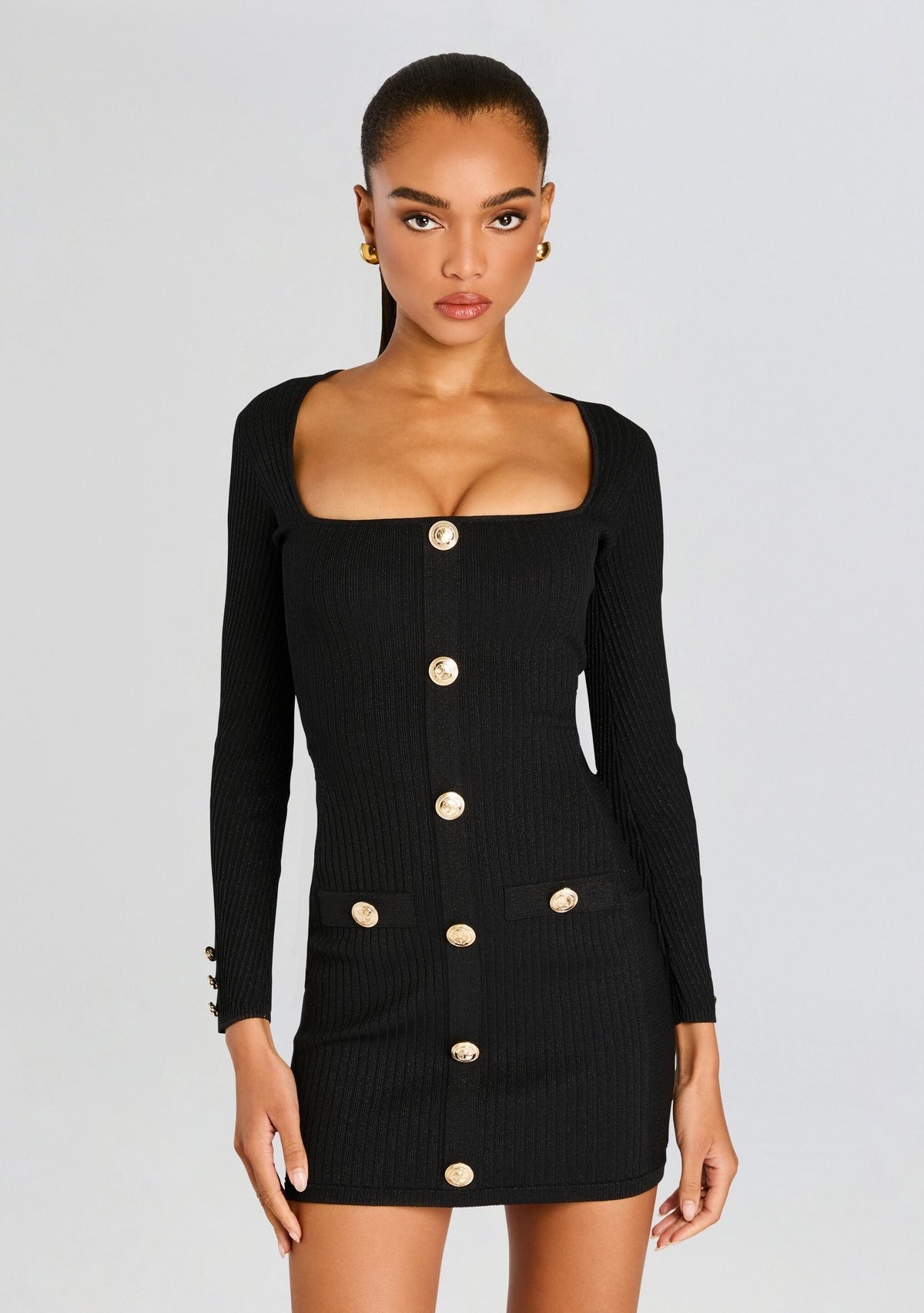 Thea Metallic Rib Knit Dress