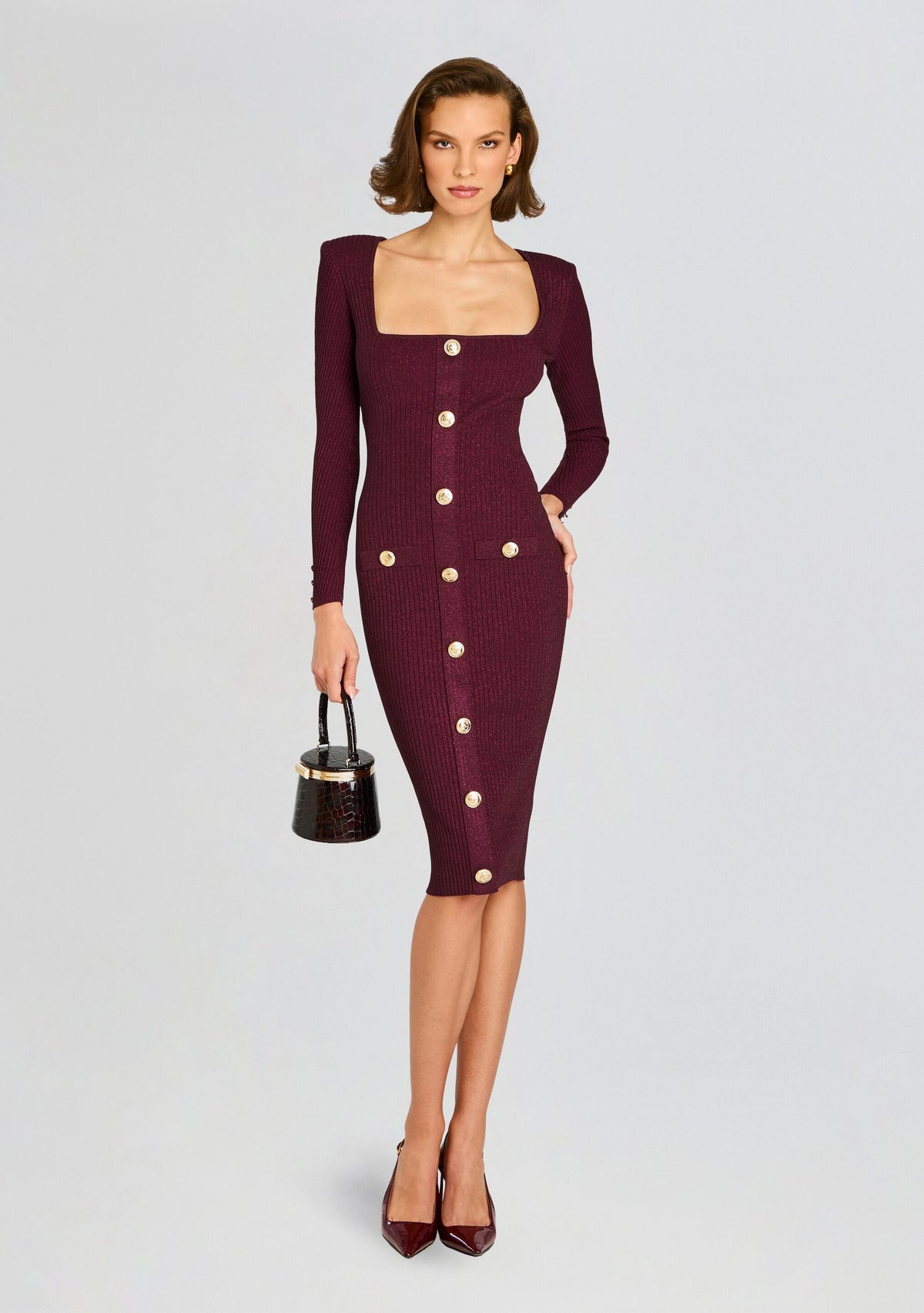 Sadelle Metallic Knit Dress