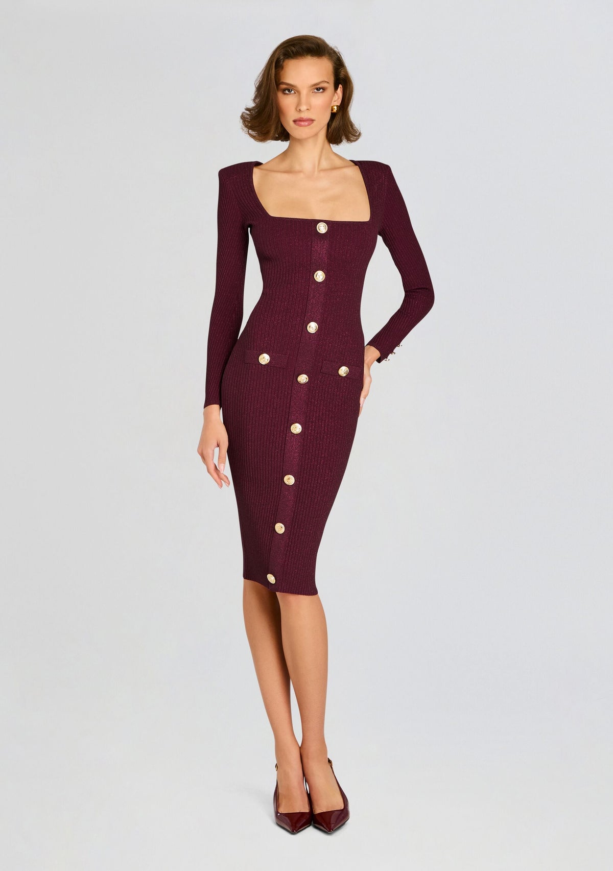 Sadelle Metallic Knit Dress