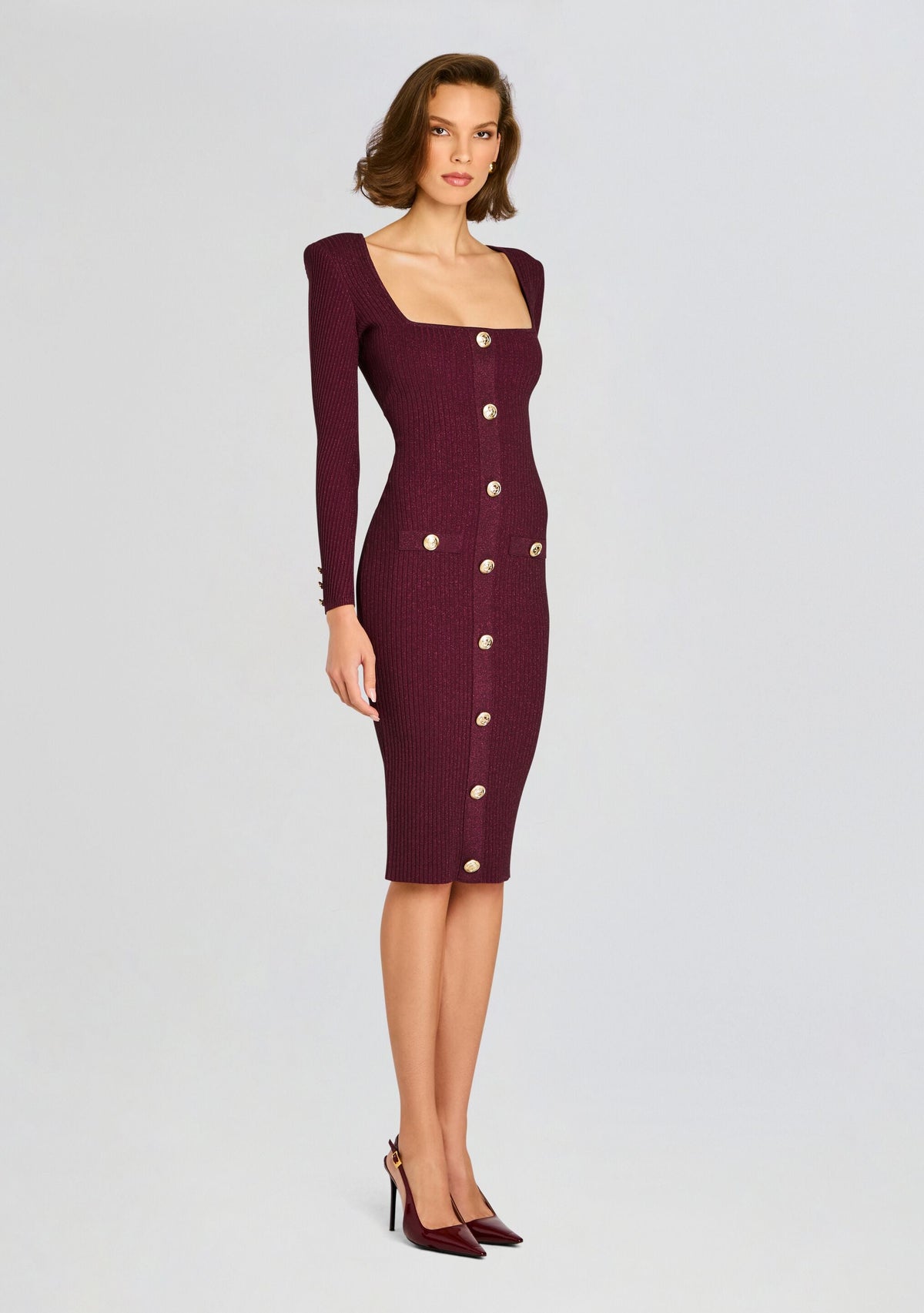 Sadelle Metallic Knit Dress
