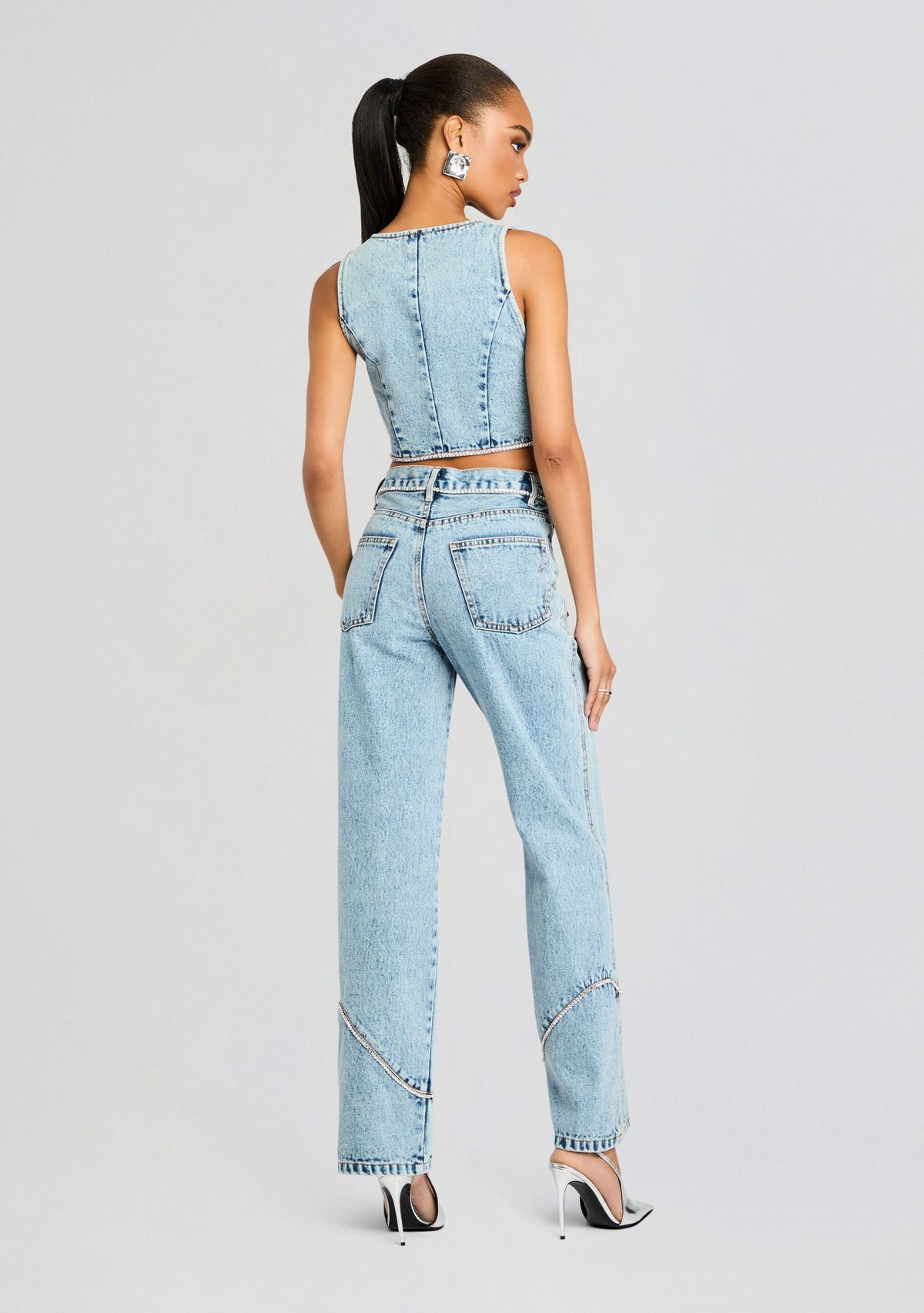 Jordi Embellished Denim Vest