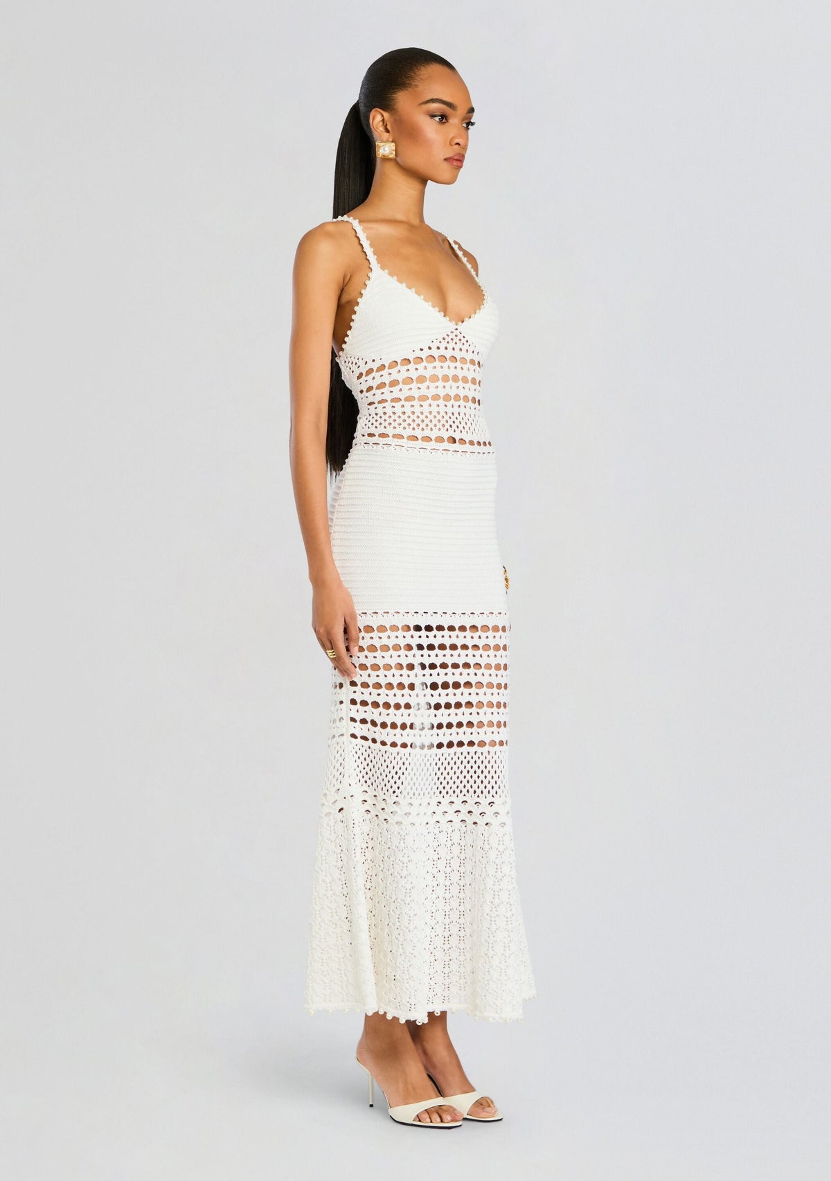 Belize Metallic Crochet Dress