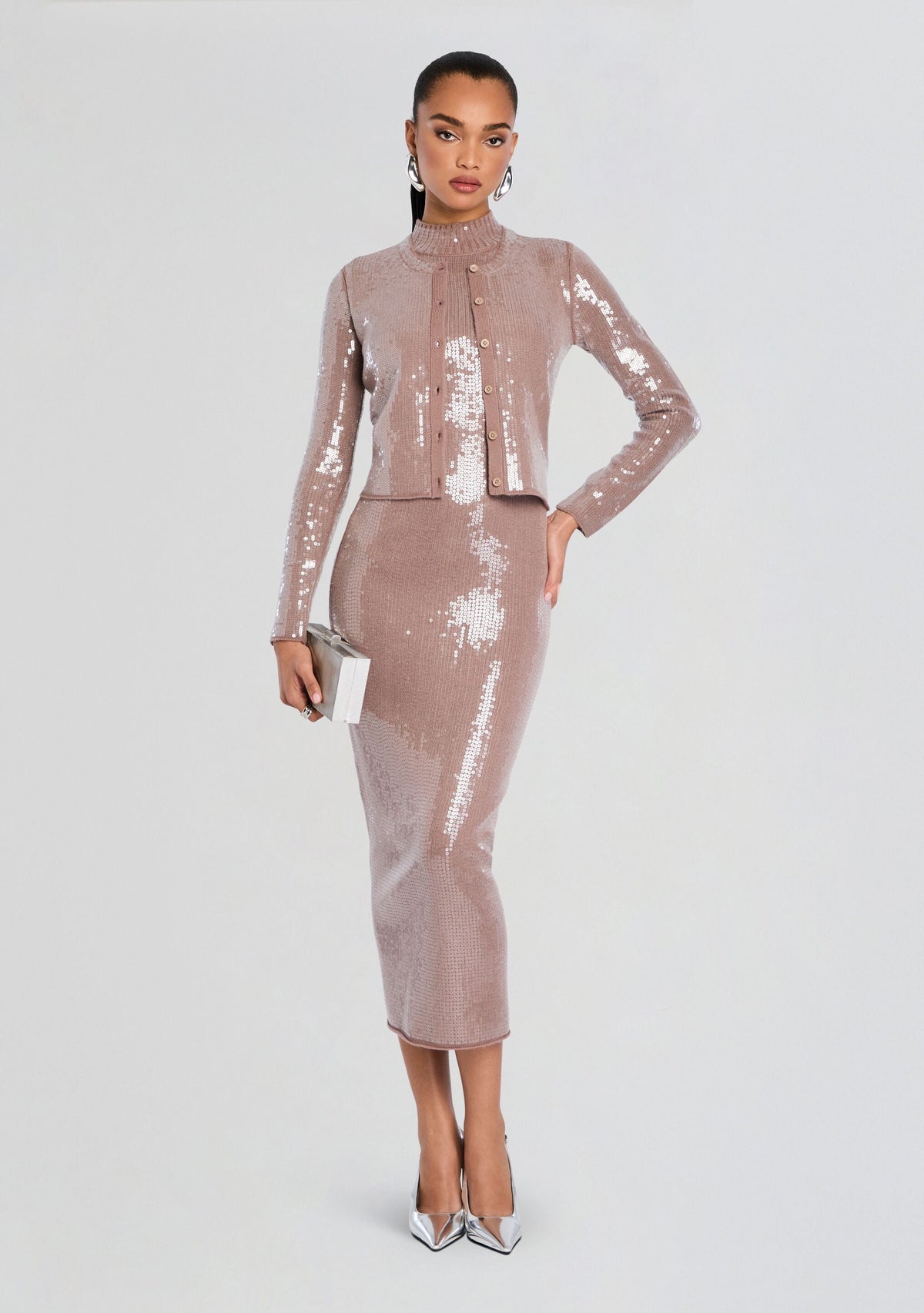 Dove Sequin Knit Dress