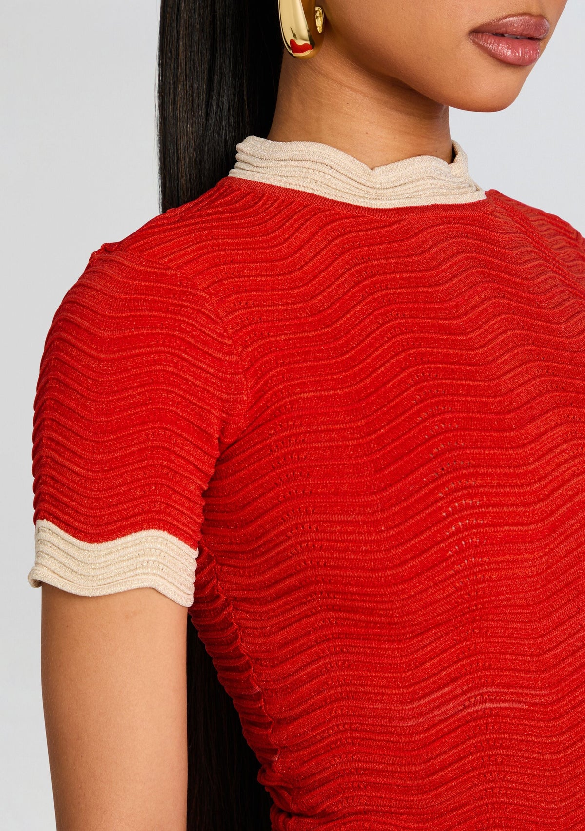 Iyla Metallic Rib Knit Top