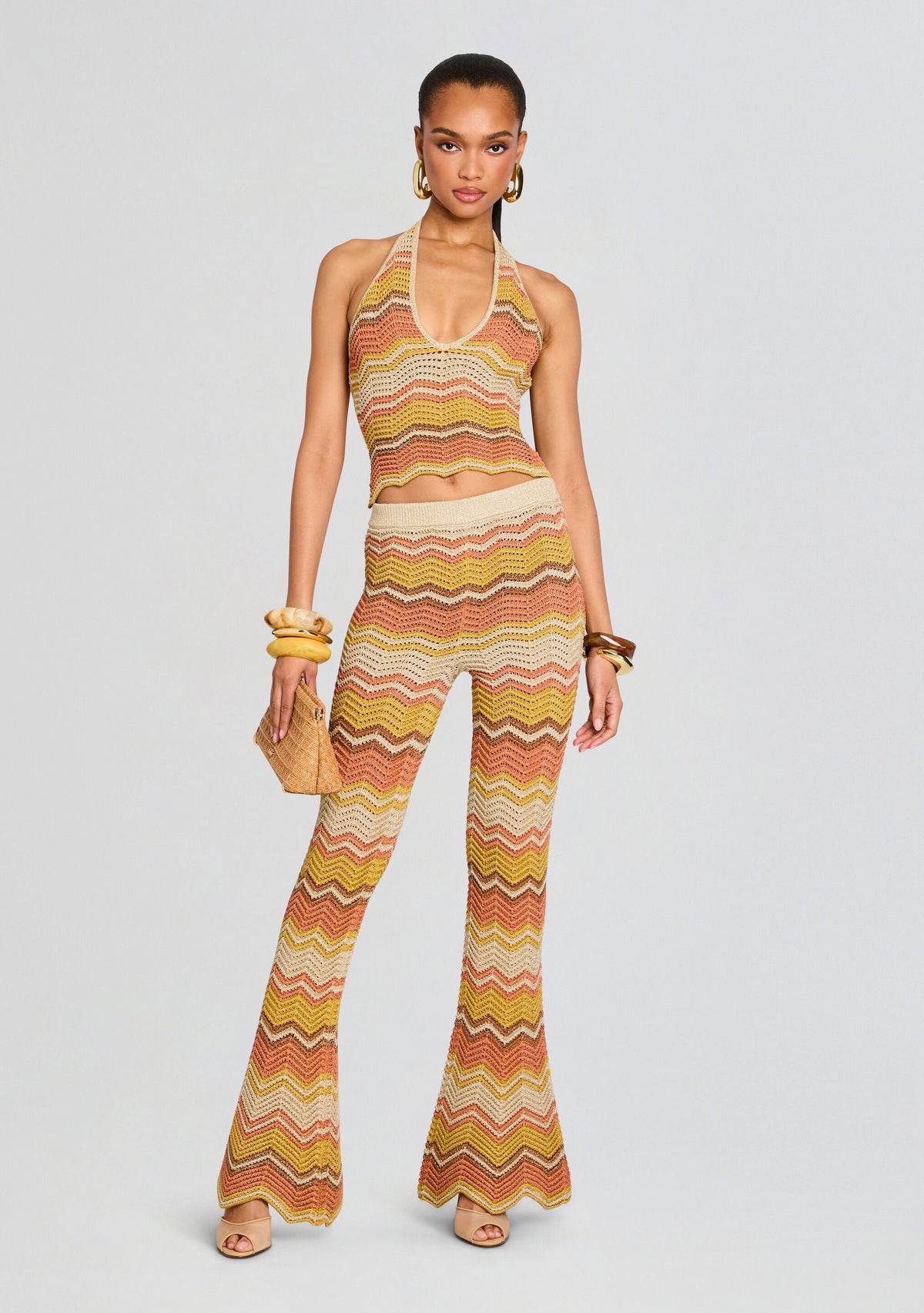 Amira Metallic Crochet Pants