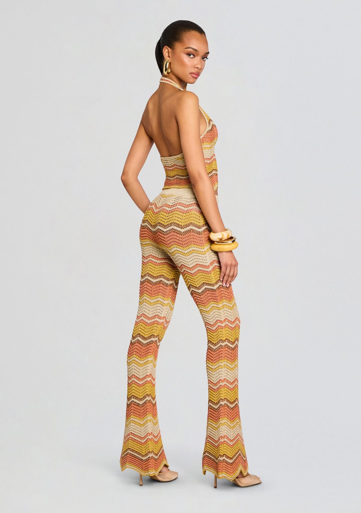 Amira Metallic Crochet Pants