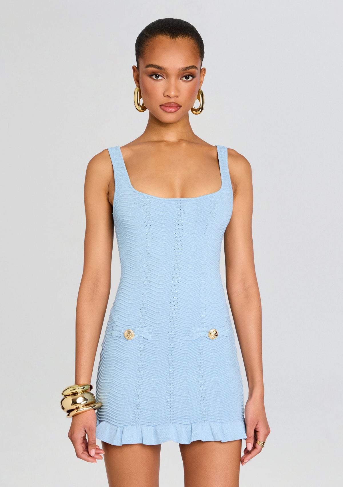 Loulou Metallic Rib Knit Dress
