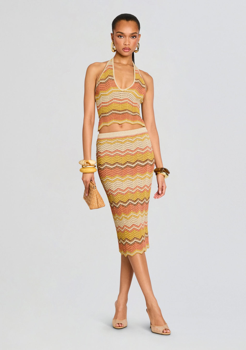 Ivey Metallic Crochet Skirt