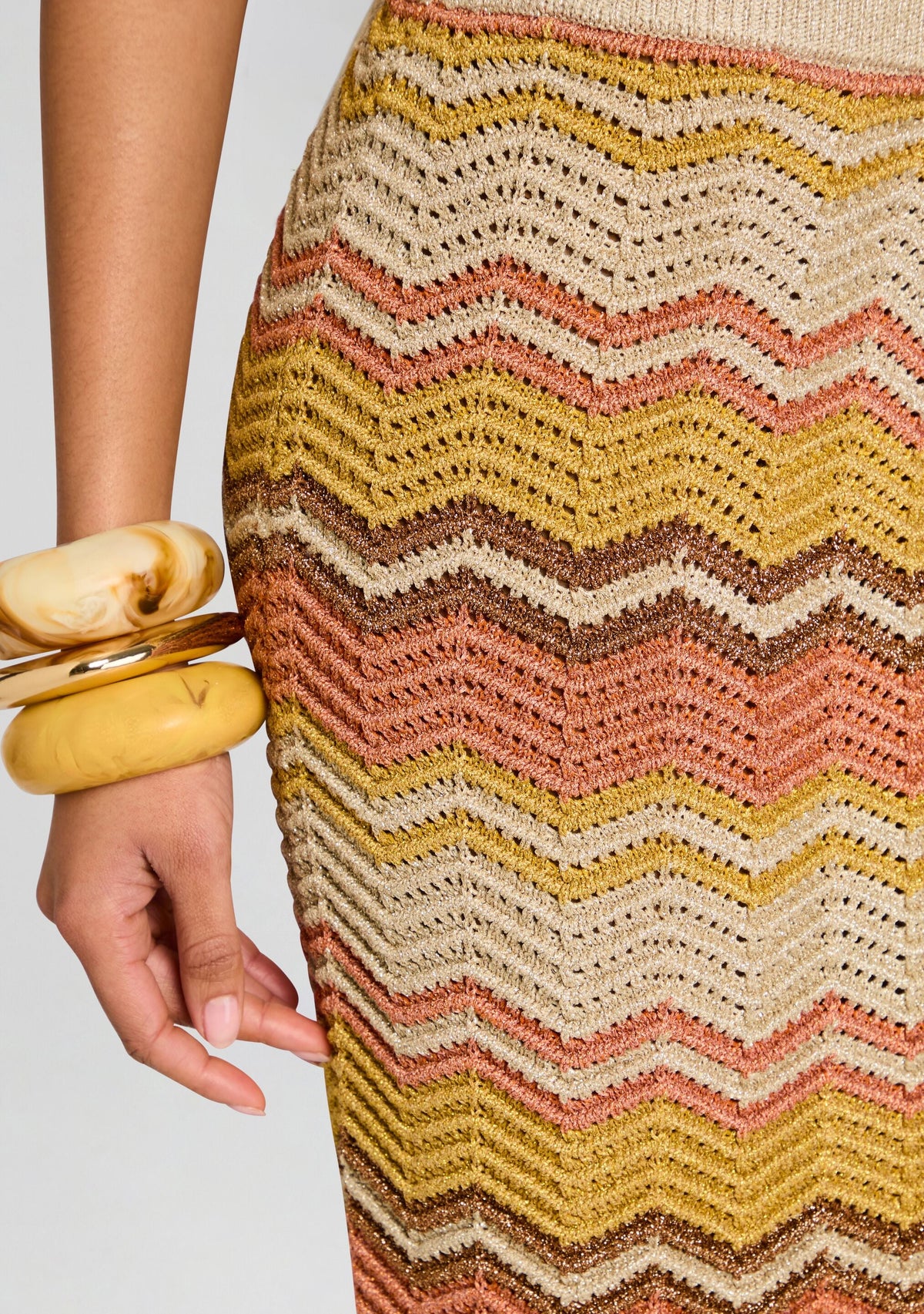 Ivey Metallic Crochet Skirt