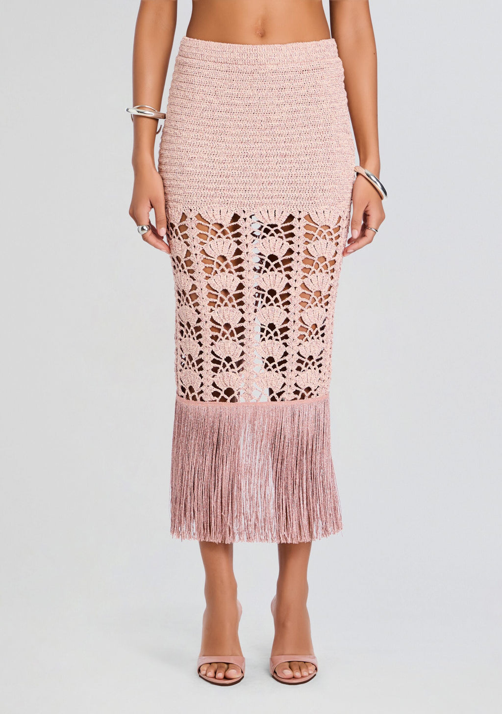 Naida Metallic Crochet Skirt