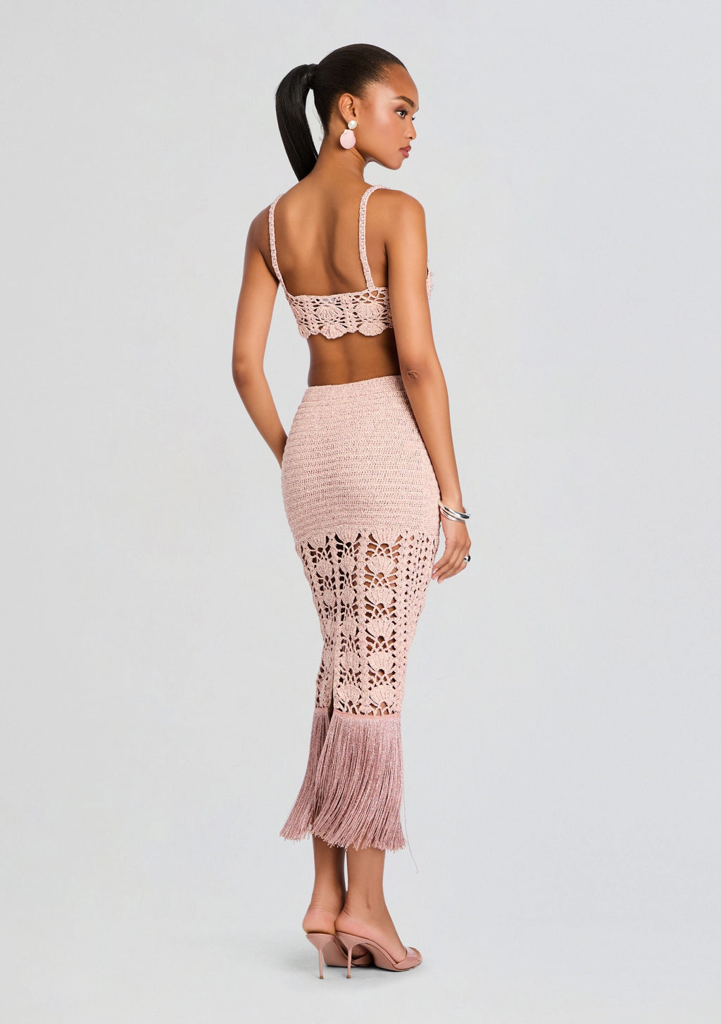 Naida Metallic Crochet Skirt