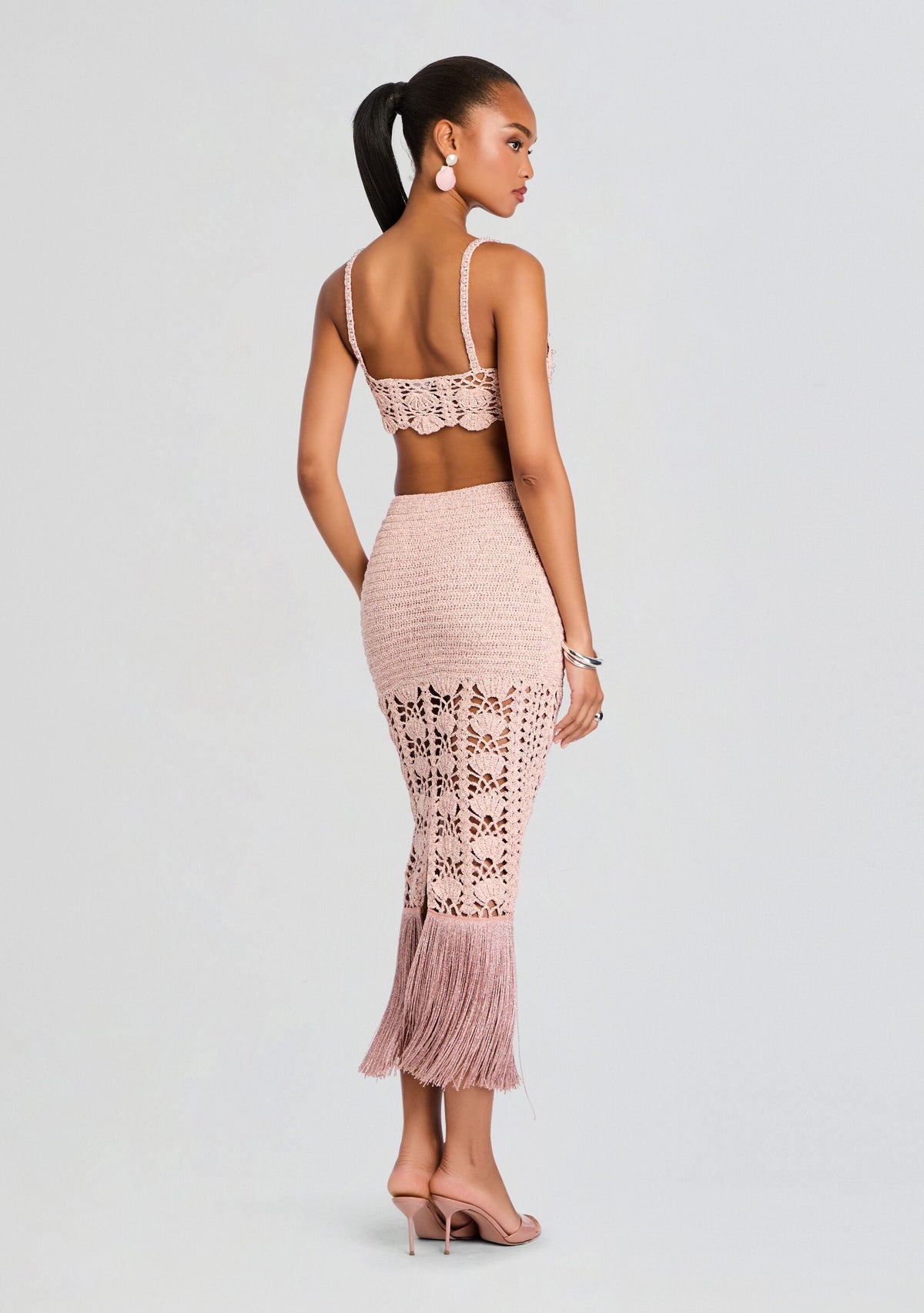 Naida Metallic Crochet Skirt