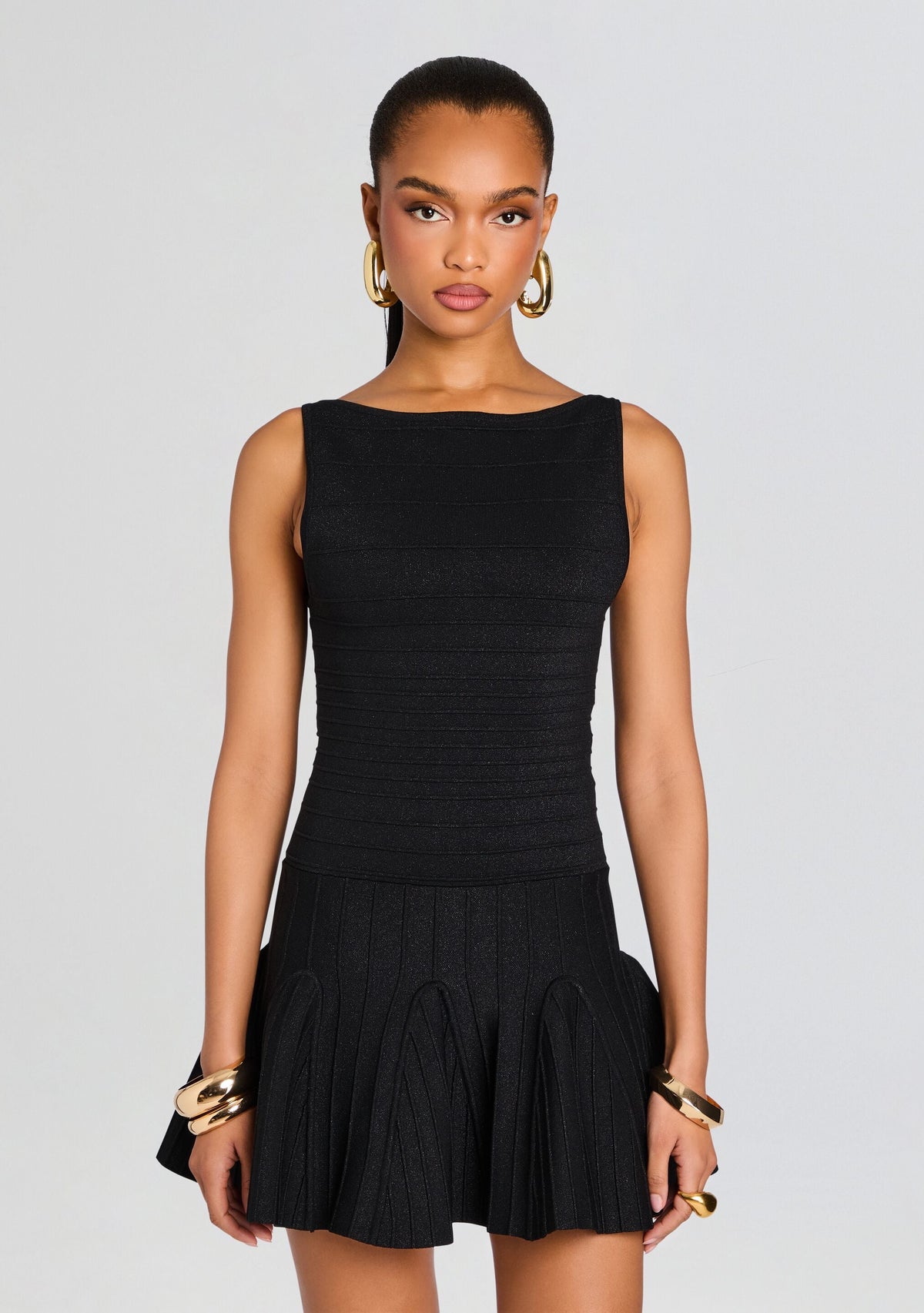 Audrina Metallic Knit Dress