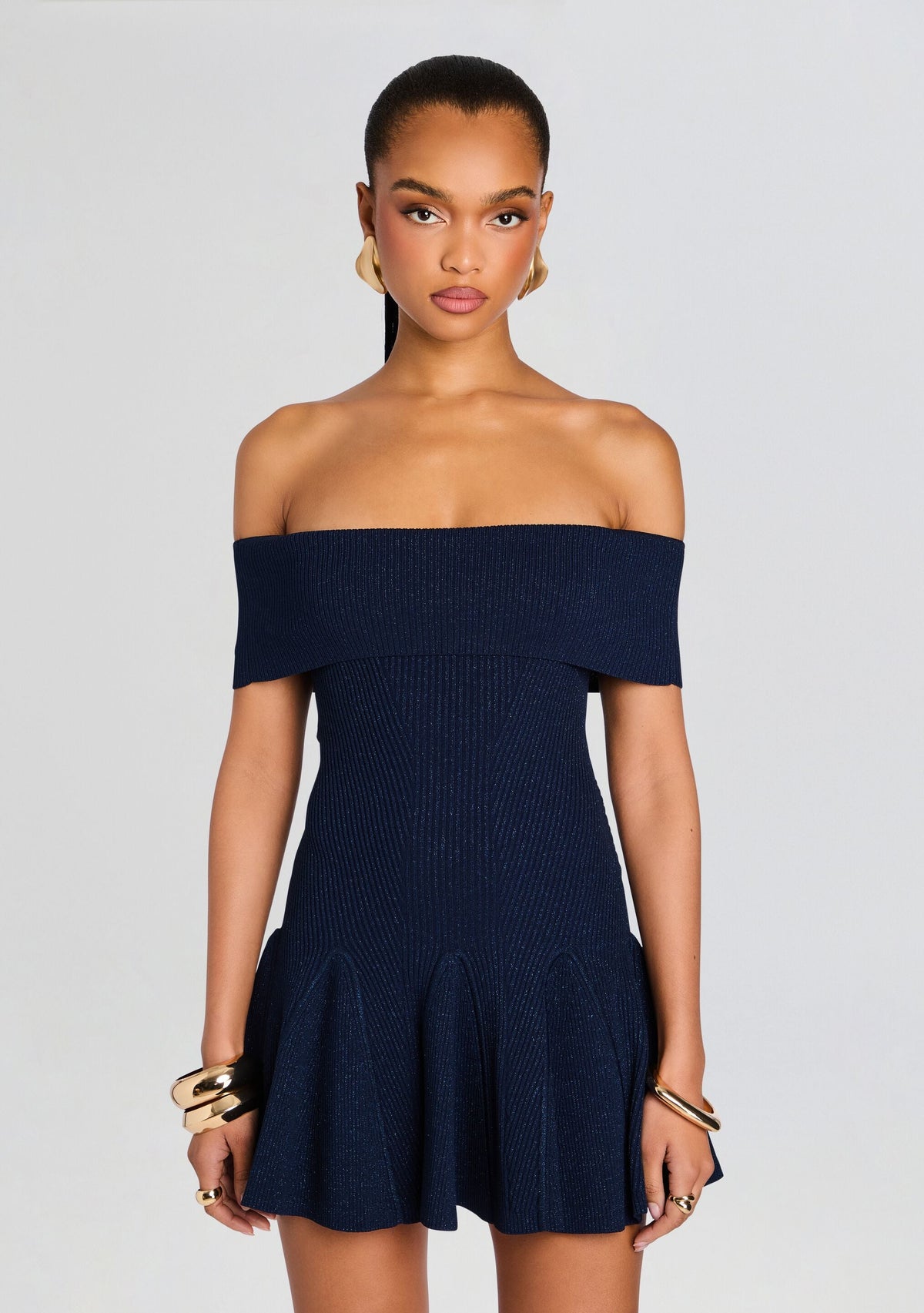Erica Metallic Knit Dress