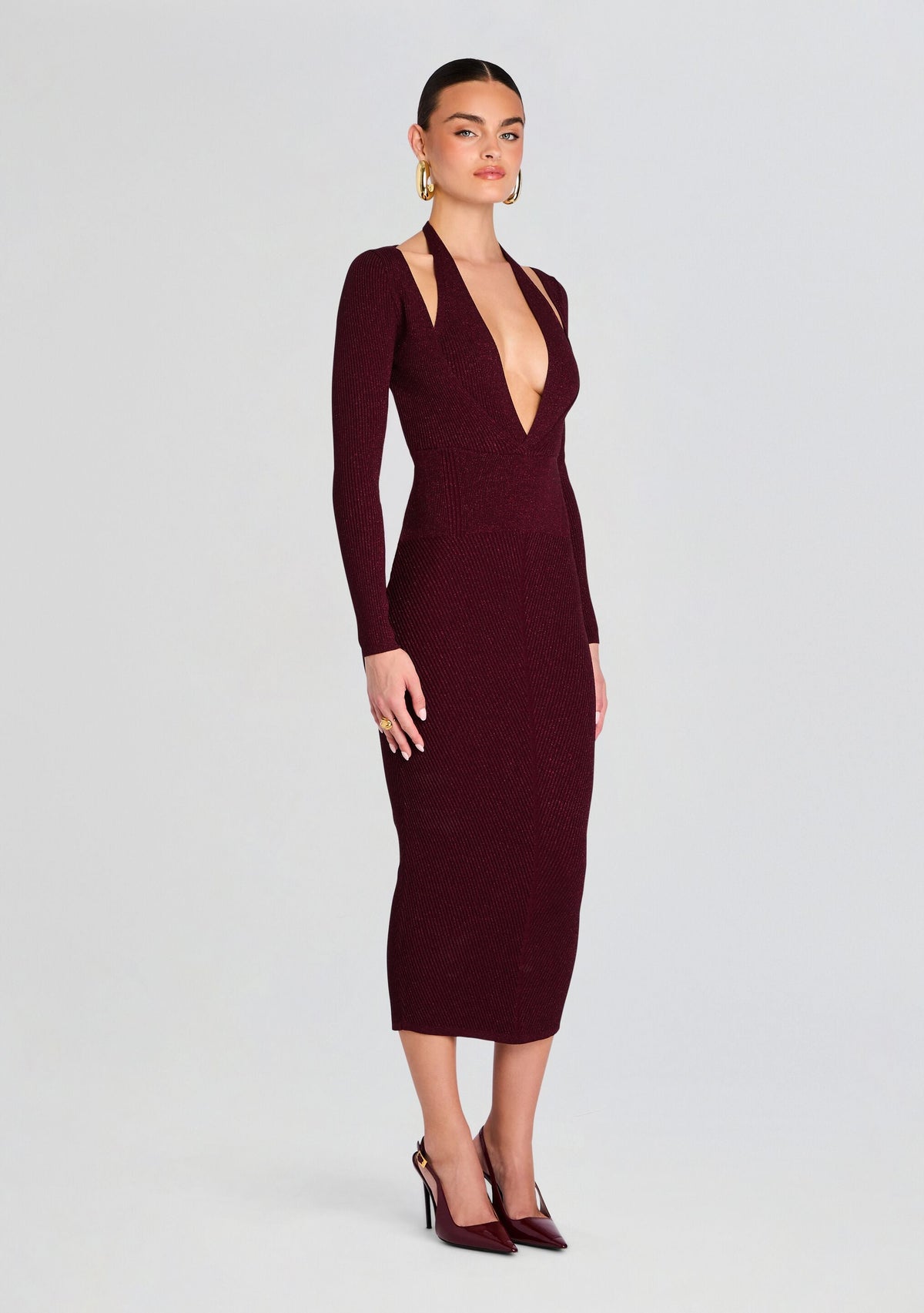 Odelia Metallic Knit Dress