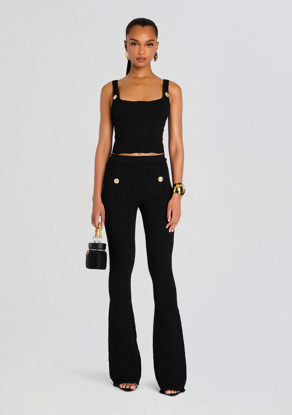Joliet Metallic Rib Knit Pant