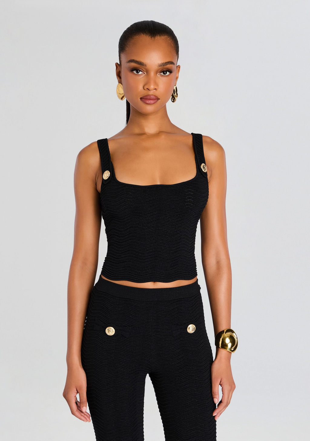 Aloe Metallic Rib Knit Top