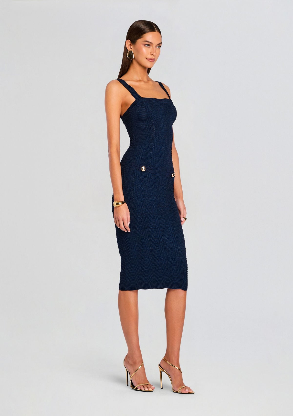 Kins Metallic Rib Knit Dress