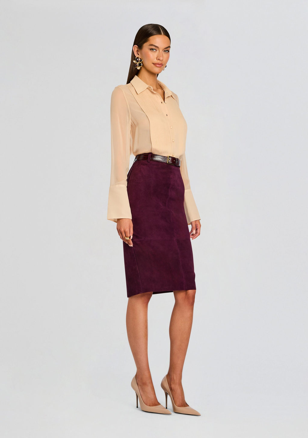 Marcella Suede Leather Skirt