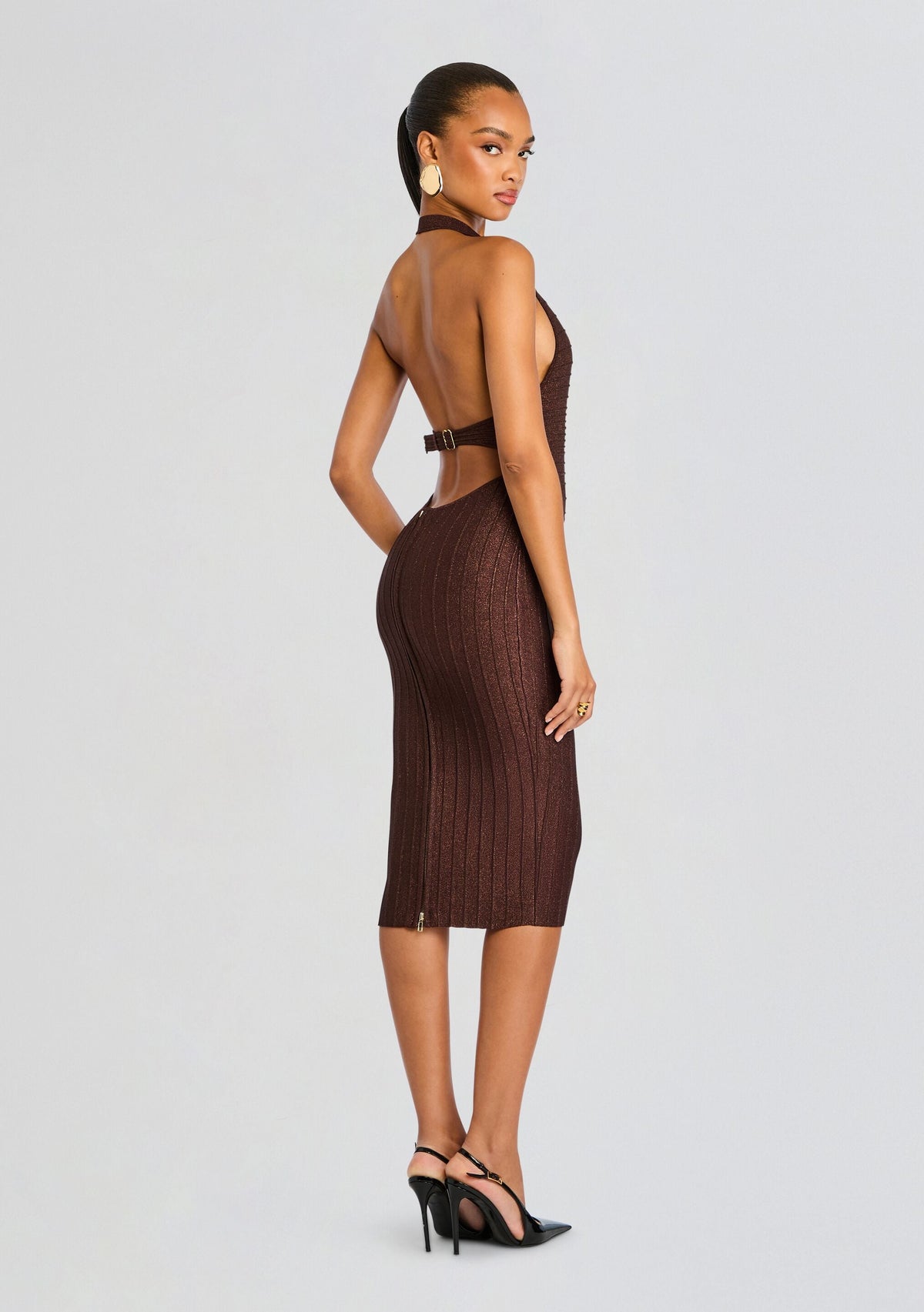 Marilina Metallic Knit Dress