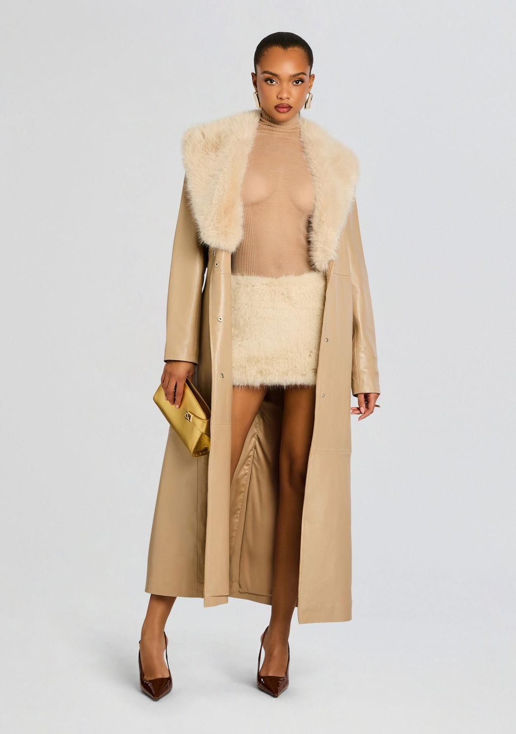 Minerva Faux Fur Skirt