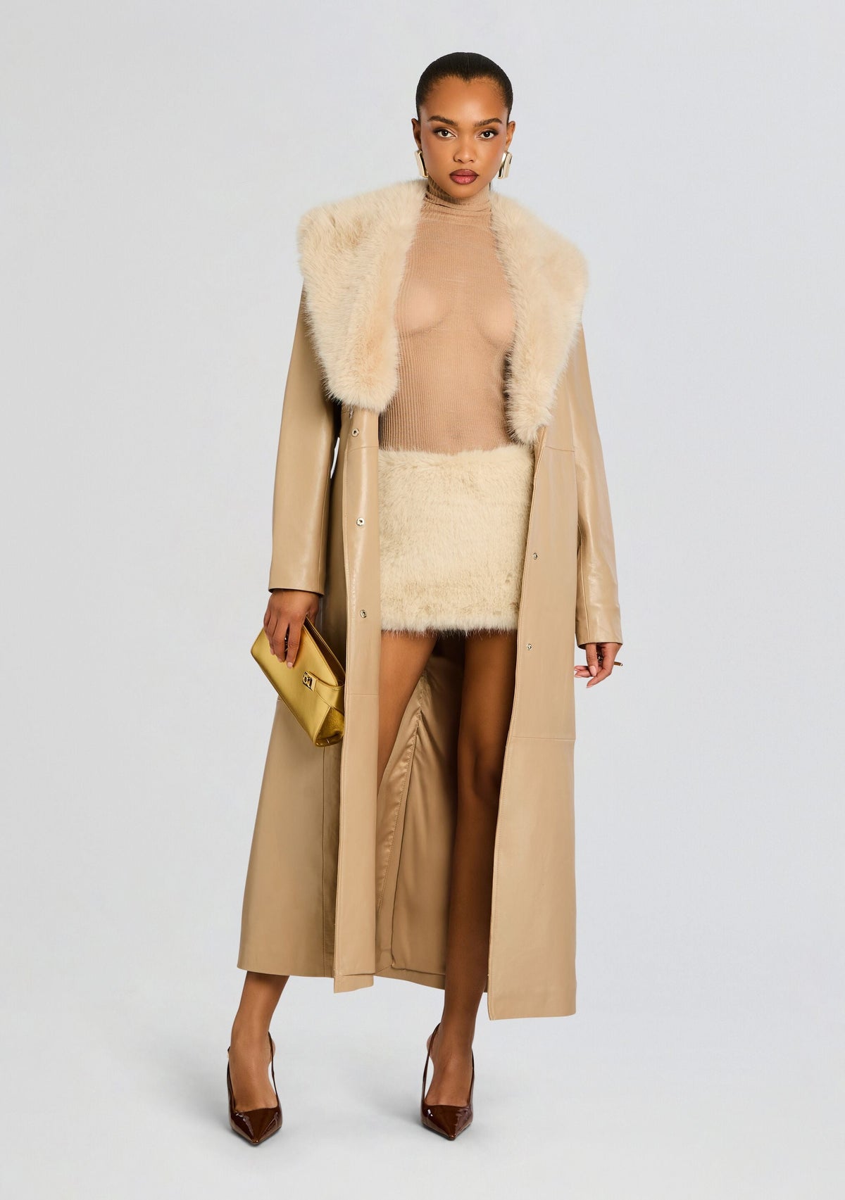Minerva Faux Fur Skirt