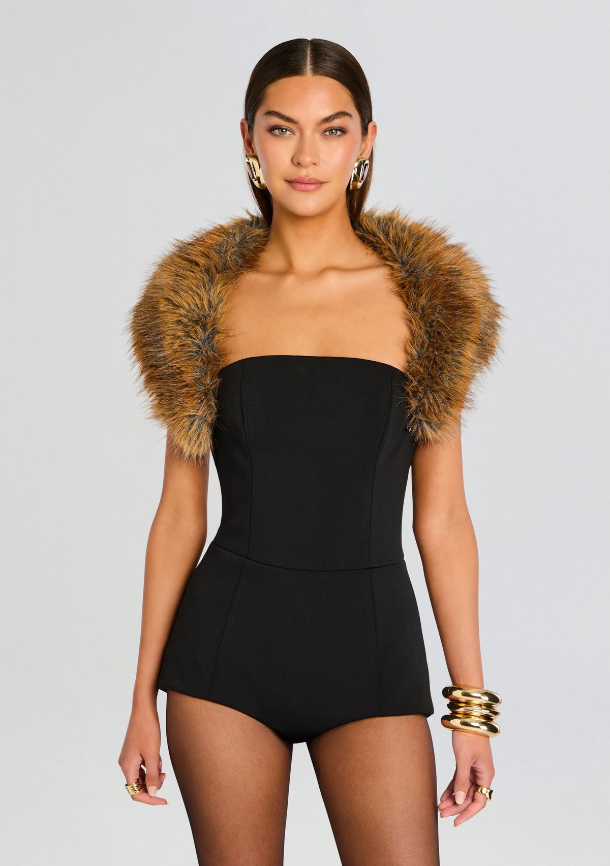 Salmee Faux Fur Romper