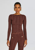 Galina Metallic Rib Knit Top