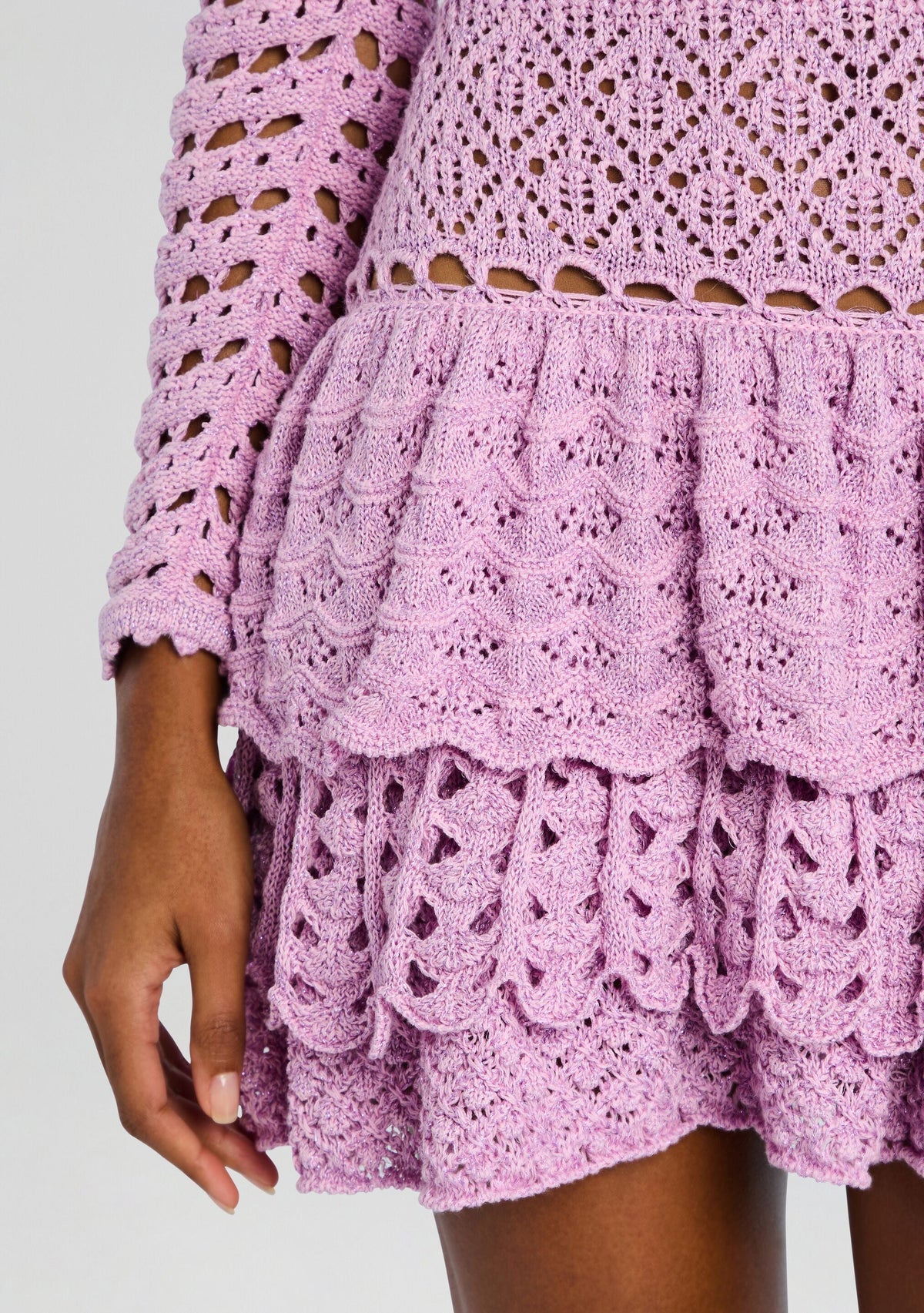 Lujayn Metallic Crochet Dress