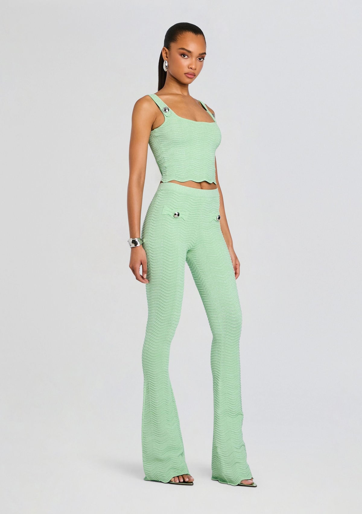 Joliet Metallic Rib Knit Pant