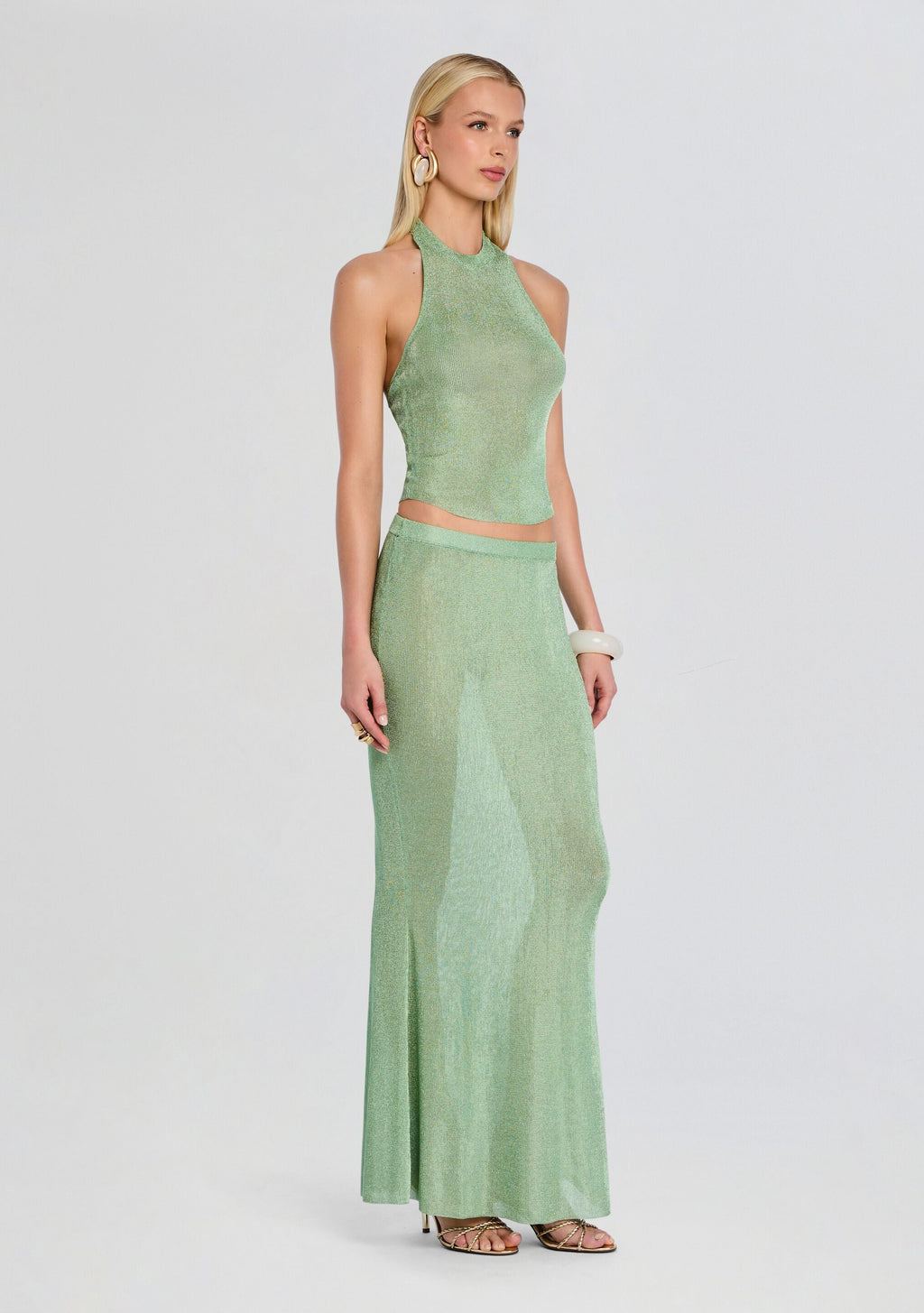 Harmony Metallic Knit Skirt