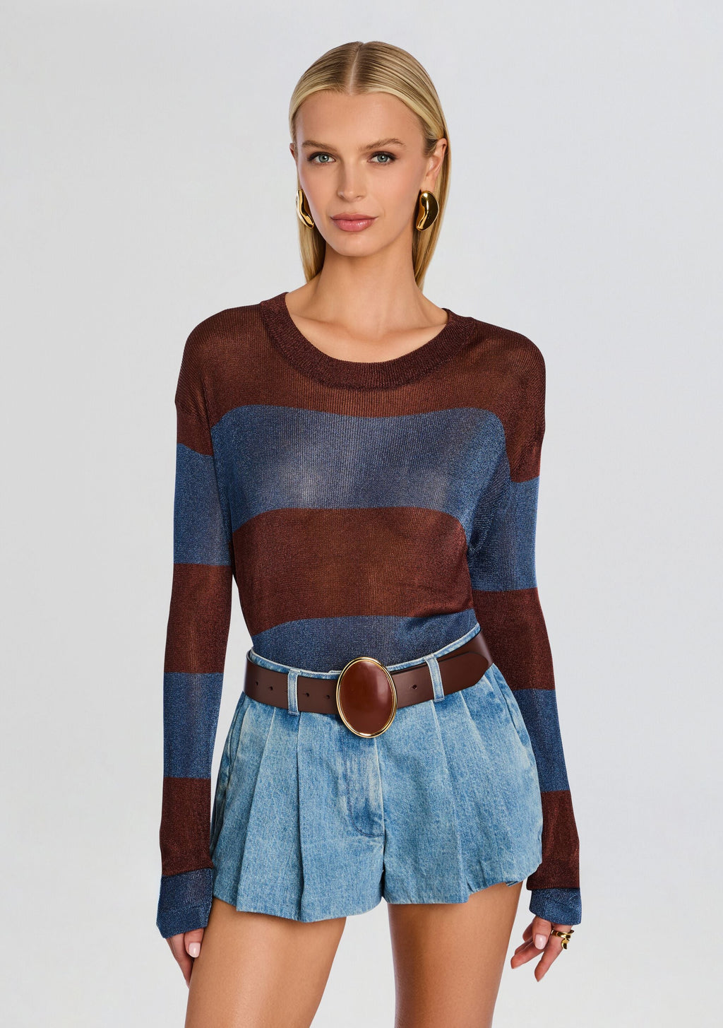 Hana Metallic Knit Top
