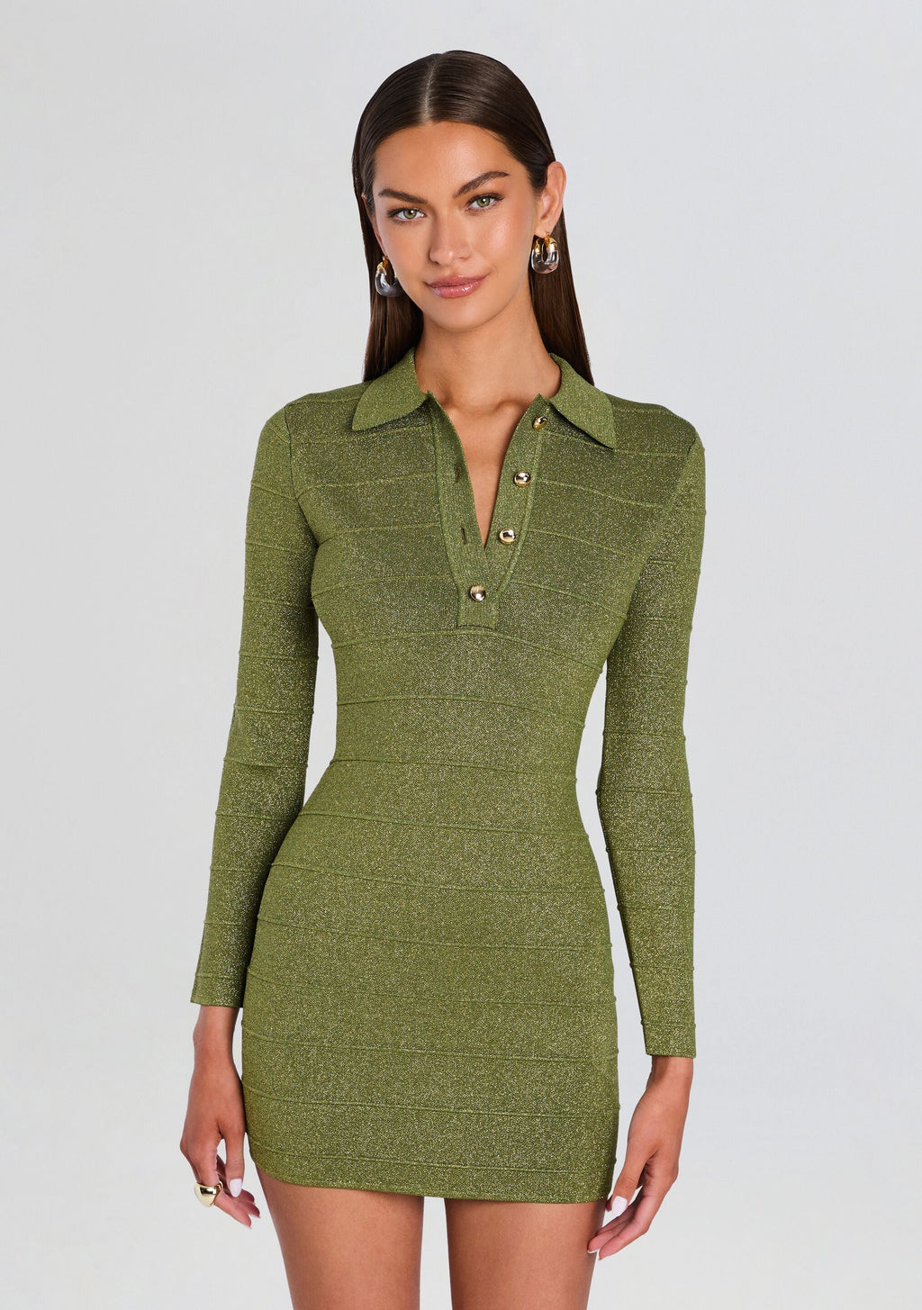 Siona Metallic Bandage Knit Dress