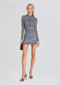 Moxey Ruched Mesh Mini Dress