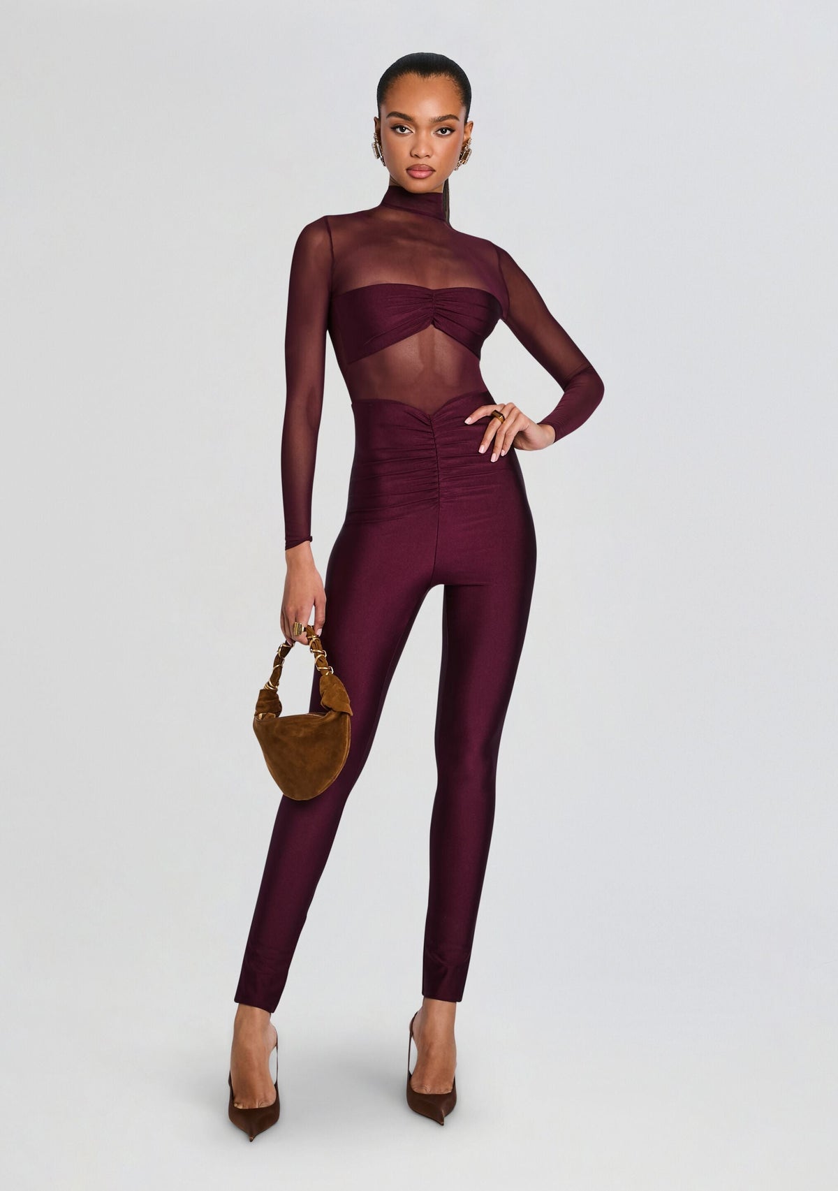 Brietta Bandeau Mesh Catsuit