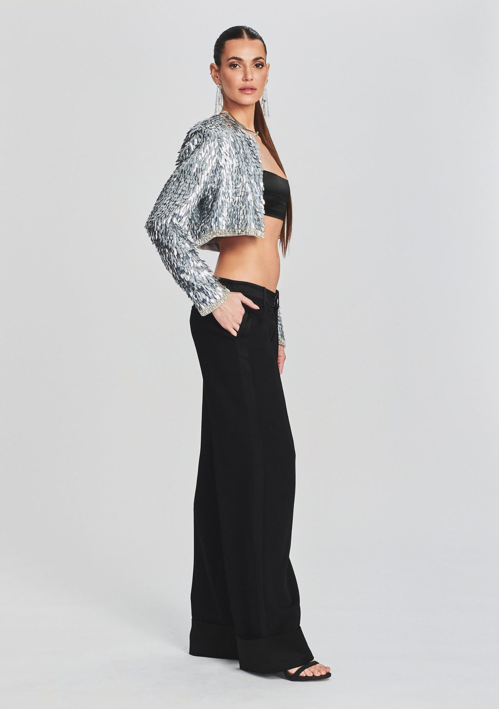 Maren Sequin Feather Jacket
