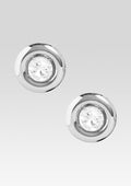 Round Earrings with Crystals